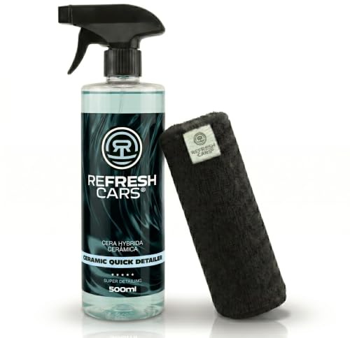 Refresh Cars Cera Híbrida Cerámica Coche Spray 500 ml – Sellador SiO2 Hidrófobo Efecto Espejo, Protección Larga Duración, Aplicación Rápida en Mojado o Seco