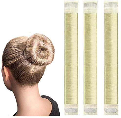 Original Dutt Hair Bun Maker Hilfe für lange und kurze Haare geeignet - 3x Set (blond)