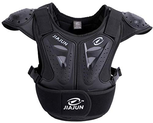 Kinder-Weste, Brust-, Wirbelsäulenschutz, Rückenstütze, Schutzausrüstung, Jacken, Schutzshirt für Motorrad, Dirtbike, Motocross, Skifahren, Snowboarden (Schwarz, M)