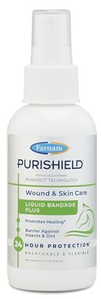 Farnam Purishield Wound and Skin Care Liquid Bandage Plus, Promotes Healing* and Provides 24-Hour Barrier* for Horses, Dogs, Cats & Livestock