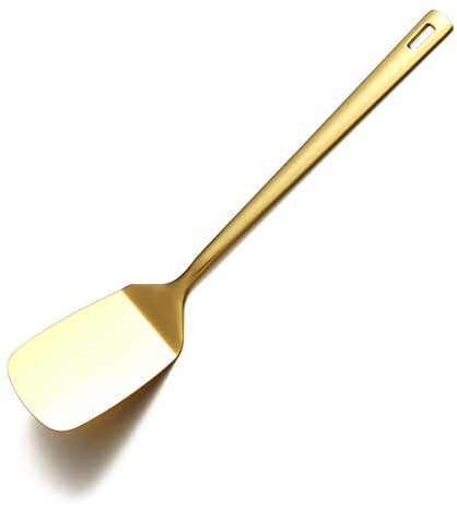 Berglander Gold-Spatel, Solider Wender mit Titan-Gold-Beschichtung, Metall-Spatel für Grill und Küche, spülmaschinenfest, leicht zu reinigen