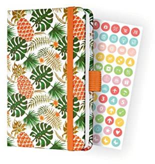 SIGEL J2316 Wochenkalender Jolie 2022 - Tropic Green - ca. A6 - grün - Hardcover - 174 Seiten - mit fröhlichem Kalendarium, vielen Infos und praktischen Stickern - FSC-zertifiziert - Terminplaner