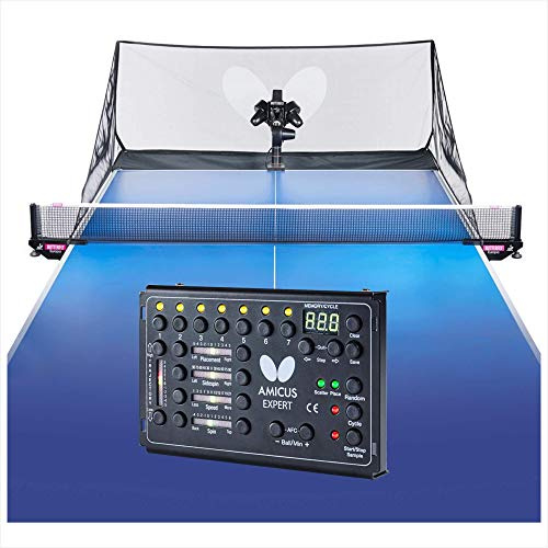 Butterfly Refurbished Grade B Amicus Expert Table Tennis Robot | Ball Launcher-Thrower for Ping Pong Tables | Free Carry Bag, Remote, Tech Support, & 120 Balls | Practice Ping Pong Anytime | Used