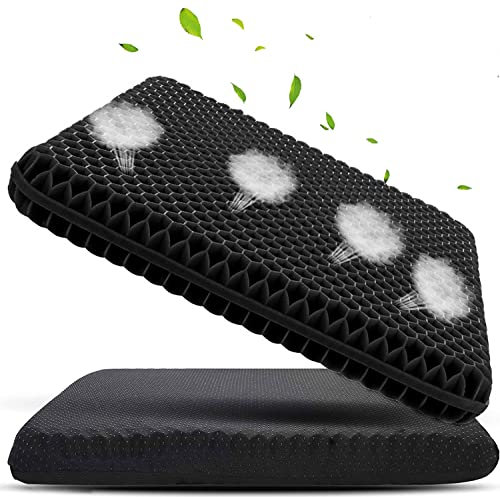 Cojines para sillas,Cojin ortopedico,cojin antiescaras para Silla de Ruedas,Tusscle Cojines coxis para Silla de Oficina, Sillas Gaming,Rueda,Coche,Funda Lavable (Negro)