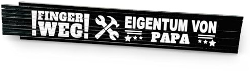 Love Faith personalisierter Zollstock - Finger Weg! - schwarz 2m | 2m-Meterstab in schwarz - Wähle Wunschnamen & Spruch - Cooles & praktisches Geschenk für Handwerker & Heimwerker
