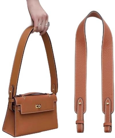 jiesinlov Schulterriemen aus echtem Leder, Ersatz für Picotin-Handtaschen (Goldbraun-L)