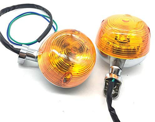RonGQi Blinker Motorrad Vintage-Blinker, Blinker, Motorrad, Stahl, Blinker, Lichter, Lenklichter, runde Zink-Metall-Montage Motorrad Blinker