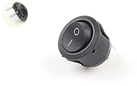 Interruptor basculante 5/10 Uds 23MM de diámetro pequeños interruptores basculantes de barco redondo 2/3 pines 2/3 posiciones 6A/250VAC 10A/125VAC interruptor de botón con luz ( Color : 2pin Black On-