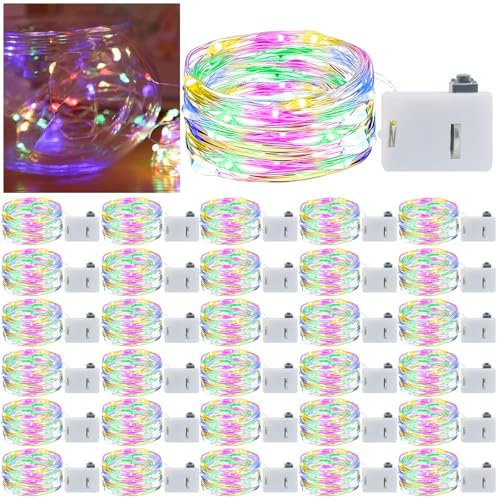WIYETY Catena luminosa a LED, 30 pezzi, 2 m, funzionamento a batteria, impermeabile, per feste, Natale, Halloween, matrimonio, Natale, decorazione (colorata)