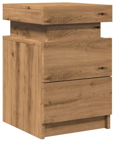 vidaXL LED-Nachttisch Artisan-Eiche 35x39x55 cm Holzwerkstoff