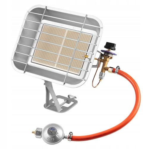 NEO TOOLS Gasheizstrahler, Heiz - Strahler, inkl. Druckregler, betrieben mit Propan - Gas - Heizstrahler inkl. Schlauch und Regler - 34 x 13 x 40 cm - Nennleistung – 4600 W