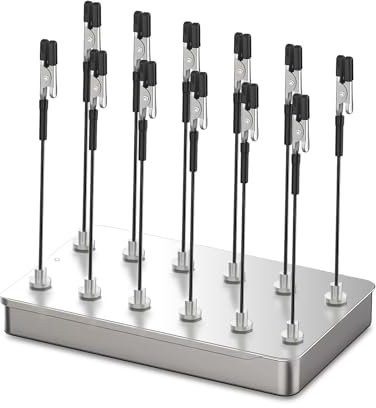 12 Soportes para modelar y 1 Lata Que Sirve de Base. Accesorios Flexibles para modelar con Pinzas de cocodrilo y Base magnética. Ideales para modelismo, Soldadura Manual y Manualidades.