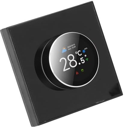 Hyuduo Calentador de Agua Termostato Digital Perilla del Termostato Inteligente Control por Voz Botón Giratorio Bidireccional Ambiente de Color Comodidad Constante Sincronización de