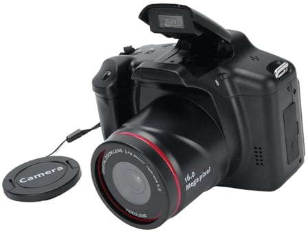 Digitalkamera, 16 MP 1080p Compact Digital Point and Shoot Camera mit 2,4 -Zoll -HD -Bildschirm, 16x Digitalem Zoom, Tragbares Tele -Tele -Vlogging -Videokamera für Reise