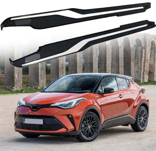 Lot de 2 marchepieds latéraux pour Toyota CHR C-HR 2017, 2018, 2019 et 2020 avec supports de protection