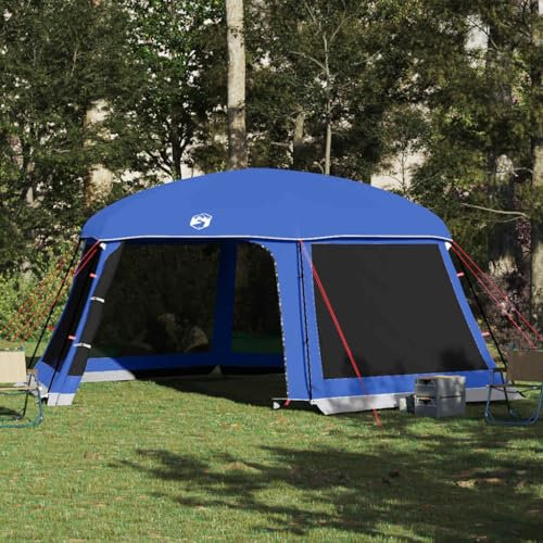 Brokky 4100628 Pool Tent with Removable Fly & Mesh Walls Azure Blue 618x532 cm Hot Tub Spa Pop Up Canopy Cover and Camping Shelter