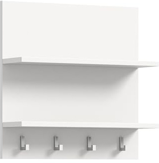 xonox.home - Paneel Projekt X 52x52x15 cm in weiß und weiß Hochglanz - Wandpaneel Paneel Wandboard Wandgarderobe Garderobenwand Garderobenpaneel Flurpaneel - stilvolles Ambiente