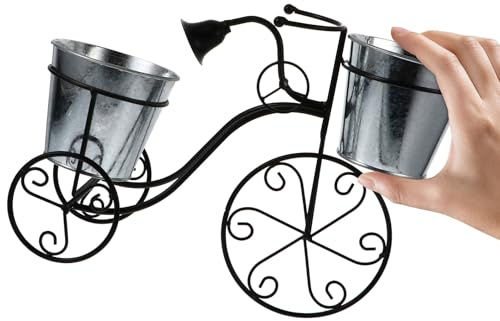 NUOBESTY Porta Vasi da Esterno in Ferro Vintage Forma di Bicicletta Supporto per Piante Decorativo per Giardino Balcone e Interni Resistente e Pratico per Fioriere e Vasi di Fiori
