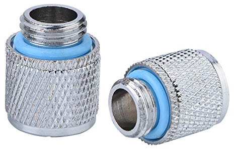 BONKZEBU Raccordi a Compressione per Morbidi di Raffreddamento Ad Acqua Durevole G1/4 2 Punti per Raffreddamento Ad Acqua del Computer, Placcatura in Rame-nichel Ecologico, per Costruttori di PC