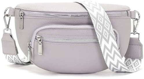 Sasrymnl sac banane femme Beige sac bandoulière femme cuir vegan sacoche banane bandouliere tendance Bandoulière amovible et réglable