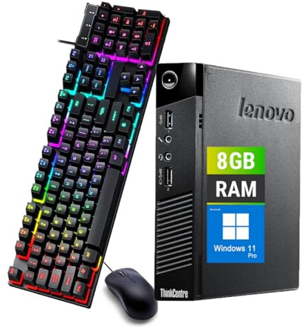 Lenovo ThinkCentre M93P Tiny PC Ordinateur de Bureau, Intel Core i5-4570T, 8GB RAM, 120GB SSD, Bluetooth, Clavier QWERTY, Souris, USB WiFi, Windows 11 Pro(Reconditionné)
