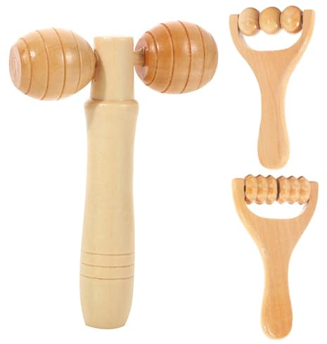 3 Teile/satz Holz Massage Werkzeuge Hand Massage Roller Neck Massager für Taille Oberschenkel Bein Hände Volle Körper Muskel