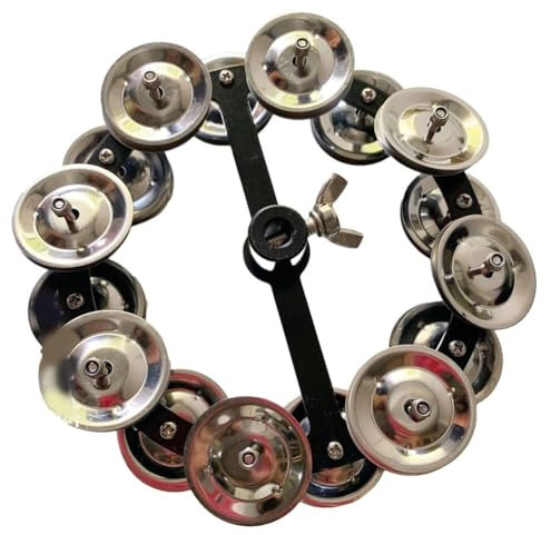 SageFurned Tambourin Hi-Hat portable en plastique et acier pour batterie de 14 cm de diamètre, fixation sûre sur le support Hi-Hat, noir