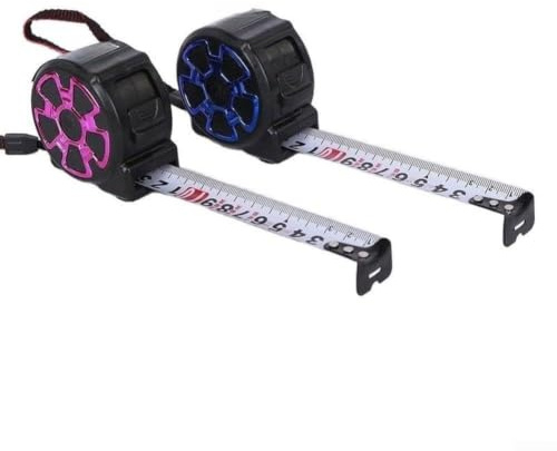 Mètre ruban rétractable 5 m de large 25 mm en acier inoxydable avec boîtier ergonomique en ABS pour projets de bricolage (C)