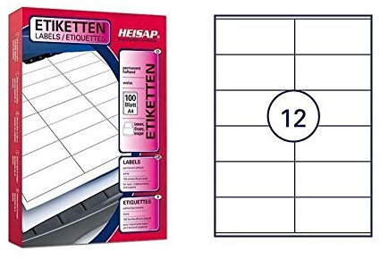1.200 Bogenetiketten 105 x 48mm DIN A4 Universal-Aufkleber - 100 Bögen