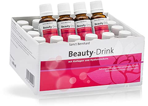 Sanct Bernhard Beauty-Drink mit Kollagen-Peptiden (VERISOL®), Hyaluronsäure, Vitaminen, Zink, Kupfer, Monatspackung 30x 20 ml