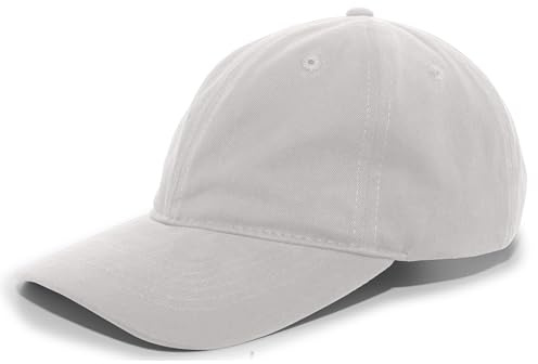 Pacific Headwear Standard Brushed Cotton Twill Buckle Strap Adjustable Cap, Silver