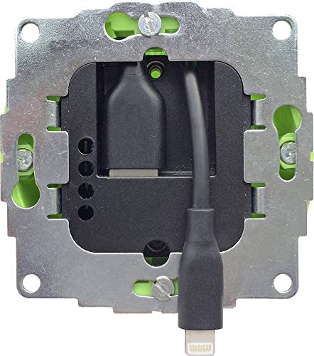 Smart things s24L/A sCharge 12W Unterputz-Netzteil mit 8pin-Anschlusskabel, Silber, sCh-12W-8pin-1.0A | USB auf 8pin-Adapter-Kabel, 2400mA Output, 100-250V Input, ideal für Dauerbetrieb bei voller iPad Bildschirmhelligkeit.
