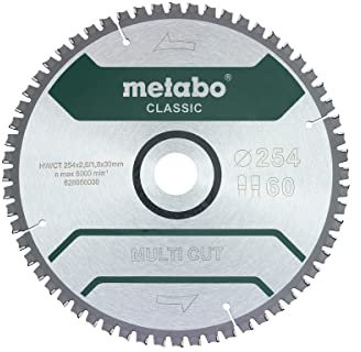 METABO 628666000 - Hoja de sierra Multi Cut Classic 254x30 mm dientes 60 FZ/TZ 5°neg/B