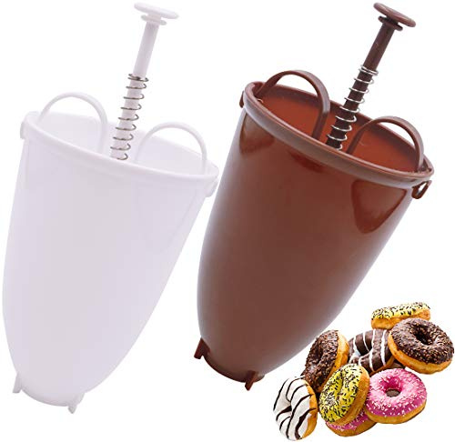 Machine à Donuts 2PCS Distributeur de Pâte en Plastique pour Beignets Moule de Beignet en Plastique Fabricant de Beignet pour La Fabrication de Gâteaux Bagels Gâteau Outils de Cuisson DIY