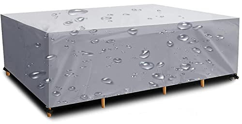 XIANGPEIFBH Abdeckung FüR GartenmöBel Abdeckplane, Wasserdicht Uv-BestäNdiges Schwerlast 600d Oxford Gewebe SchutzhüLle FüR Gartentisch Sitzgruppe Rechteckig Abdeckhaube GartenmöBel 170x150x105cm