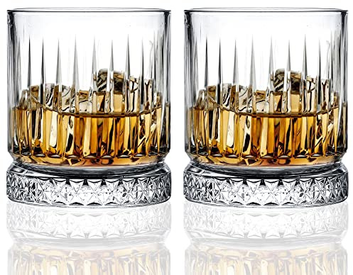 Crystalia Premium Whisky Glasses Set of 2 355ml 100% Lead Free Heavy Base Whiskey Glass Tumbler Glasses, Scotch Bourbon Drinkware, Bar Drinking Glass, Whisky Tumblers, Irish Whisky