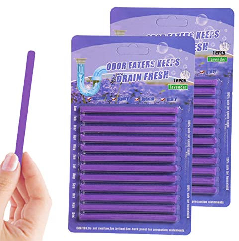 Zceplem 24 Pezzi Drain Sticks, Tubo Pulitore Detergente Cleaning Sticks Enzima, Mantiene Gli Scarichi Privo di Ostruzione E Odori per La Pulizia di Tubi di Scarico del WC, Cucina/Bagno