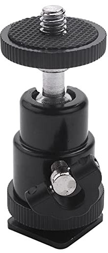 Hagsnec Mini cabezal de bola [2 unidades] con adaptador de de zapato caliente 360 grados 1/4 pulgadas pequeñas cabezas de bola ligera giratoria micro rótula para cámara DSLR, videocámara, flash,