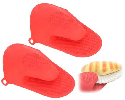 1 Paire Gants de Cuisine en Silicone,Gant de Cuisine épais en Silicone,Gants de Cuisines Antidérapants, maniques en silicones pour la Cuisines, gantss de Cuisiness(Rouge)