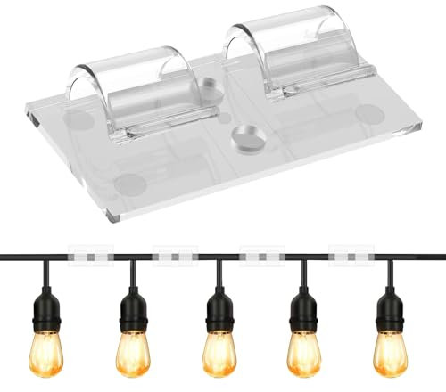 Bahan alamy 25 Soportes Adhesivos Recoge Cables, Clips Grapas Pinzas Sujeta Cables, Organizador Gestión Cables, Diseño Doble Clip Estable, Clips Transparentes Fijación Cables, Recogedor Cadena Luces