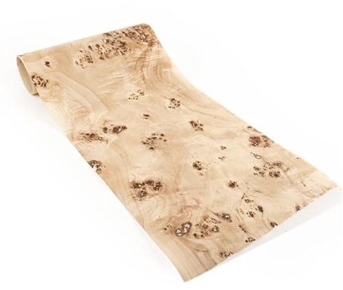 Yinxi 1 Rouleau 180cm Naturel Mappa ronce Bois placage Meubles Audio Fond Mur téléphone Portable Bois Massif placage décoratif
