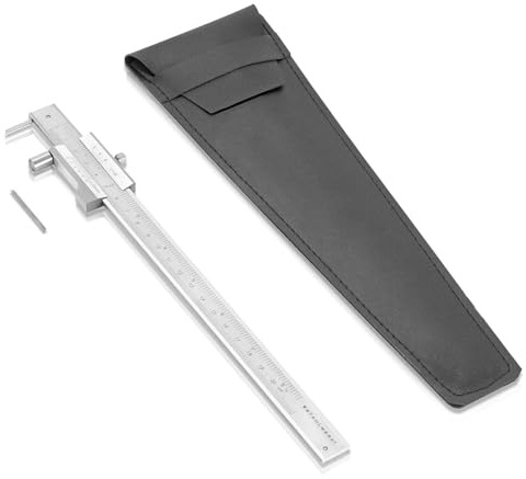 STAHLWERK Anreiß-Messschieber | Messlehre | Schieblehre 0-200 mm | 8 Inch | Mit Nonius und Anschlagrolle nach DIN 862 für Präzisionsmessungen