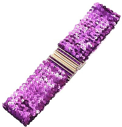 Pailletten Gürtel für Damen - Vintage Glitzer Taillengürtel Mit Paillettenbesatz, Elastisch, Dehnbar, Metallic - Persönlichkeit Mode Schnalle Stil für Kleider