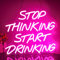 Looklight Stop Thinking Start Drinking Insegne Luminose Scritte Luminose Insegna al Neon per Bar Insegna LED Rosa da Bar Scritte Neon per Negozi Caffè Birra Domestica Ristorante