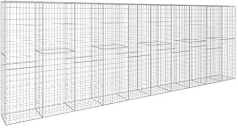 Gabbione con Copertura in Acciaio Zincato 600x50x200 cm-HOME