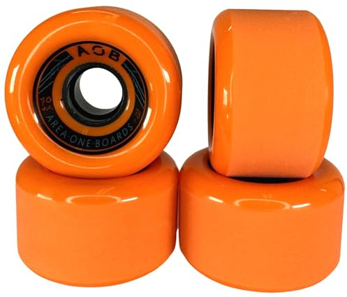 AOB Premium Longboard/Cruiser 2K-hjul (4 st.) Set, sann löpning kalibrerad, uppruffsad, slipad (orange 70 x 42 mm 78A)