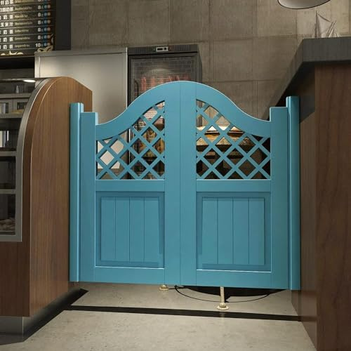 Portes de café battantes, porte à persiennes en bois, porte de séparation à fermeture automatique for bar de centre commercial, porte demi-taille (Size : 110x90CM/43.3x35.4IN)