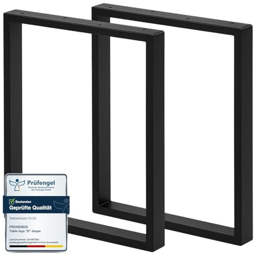 PROVENEDI - 2X Tisch-KUFEN schwarz | Tisch-Gestell 40x49 cm | Einfache Montage | Tisch-Beine aus Metall in Industrial Matt | Ideal für DIY-Projekte wie Couchtisch, Beistelltisch