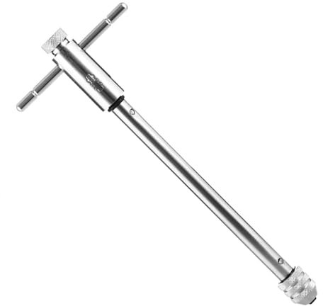 Bamyli T Griff Windeisen Ratsche, Gewindeschneider Halter, Einstellbar Windeisen, Extra Langer Stil für Metrische Gewindebohrer M5-M12