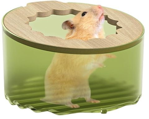 Hamster-Sandbad-Behälter, Kleintier-Sandbad-Box - Katzentoilette für Kleintiere,Hamstertoilette, Reinigungs- und Badezubehör, Badebox, Sandkasten, transparent mit Deckel für Zwerghamster, Rennmäuse